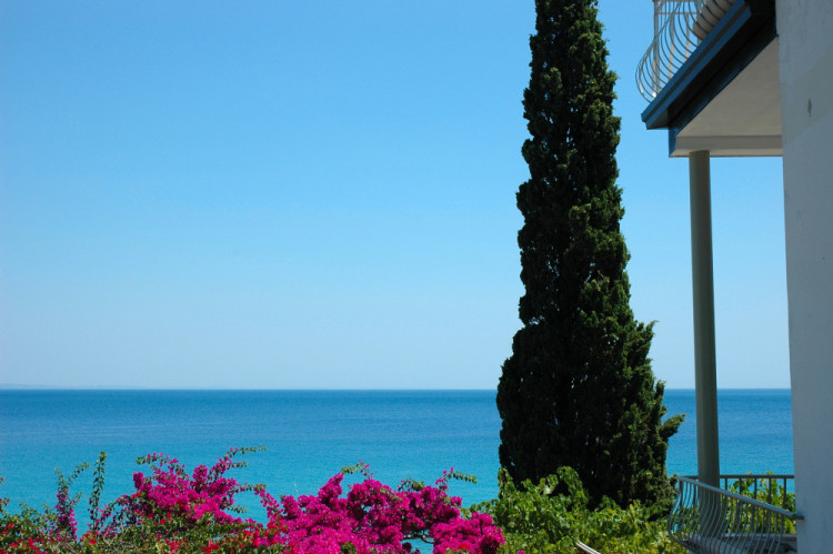 Views across the Ionian Sea from a rented flat in Soverato, Italy.