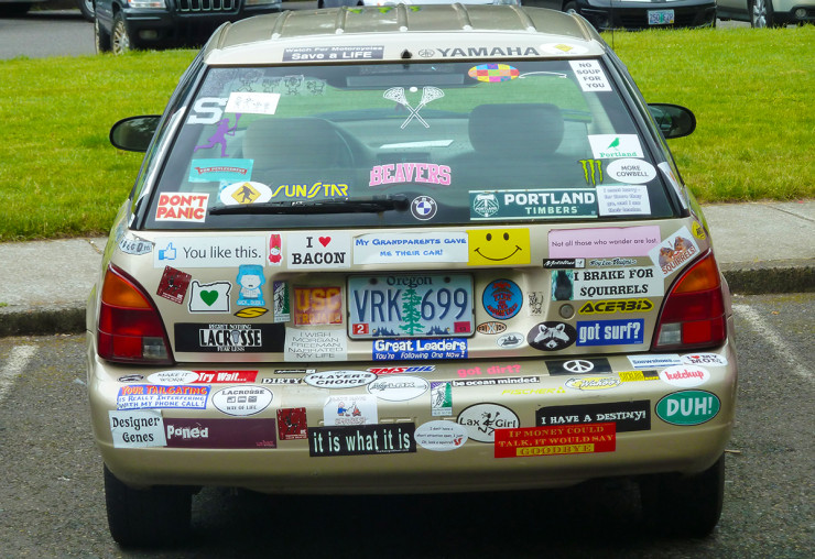 car covered stickers