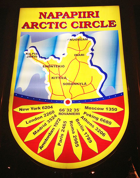 Arctic Circle Sign Rovaniemi Finland